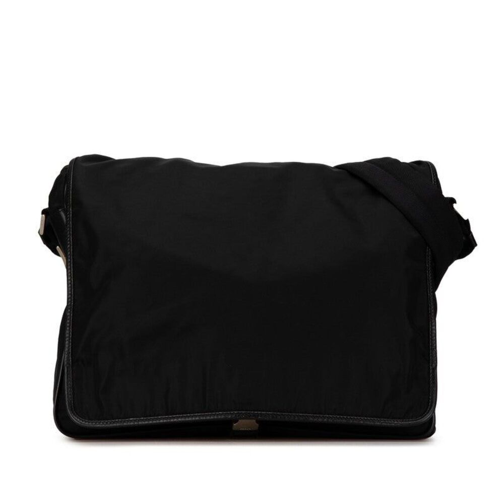 Prada Nylon Triangle Logo Plate Shoulder Messenger Bag
